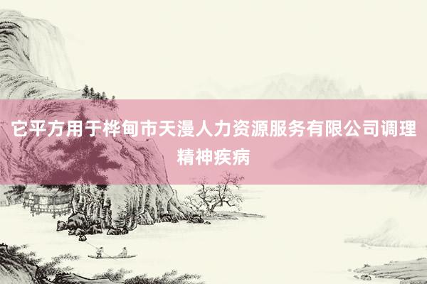 它平方用于桦甸市天漫人力资源服务有限公司调理精神疾病
