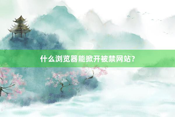 什么浏览器能掀开被禁网站?